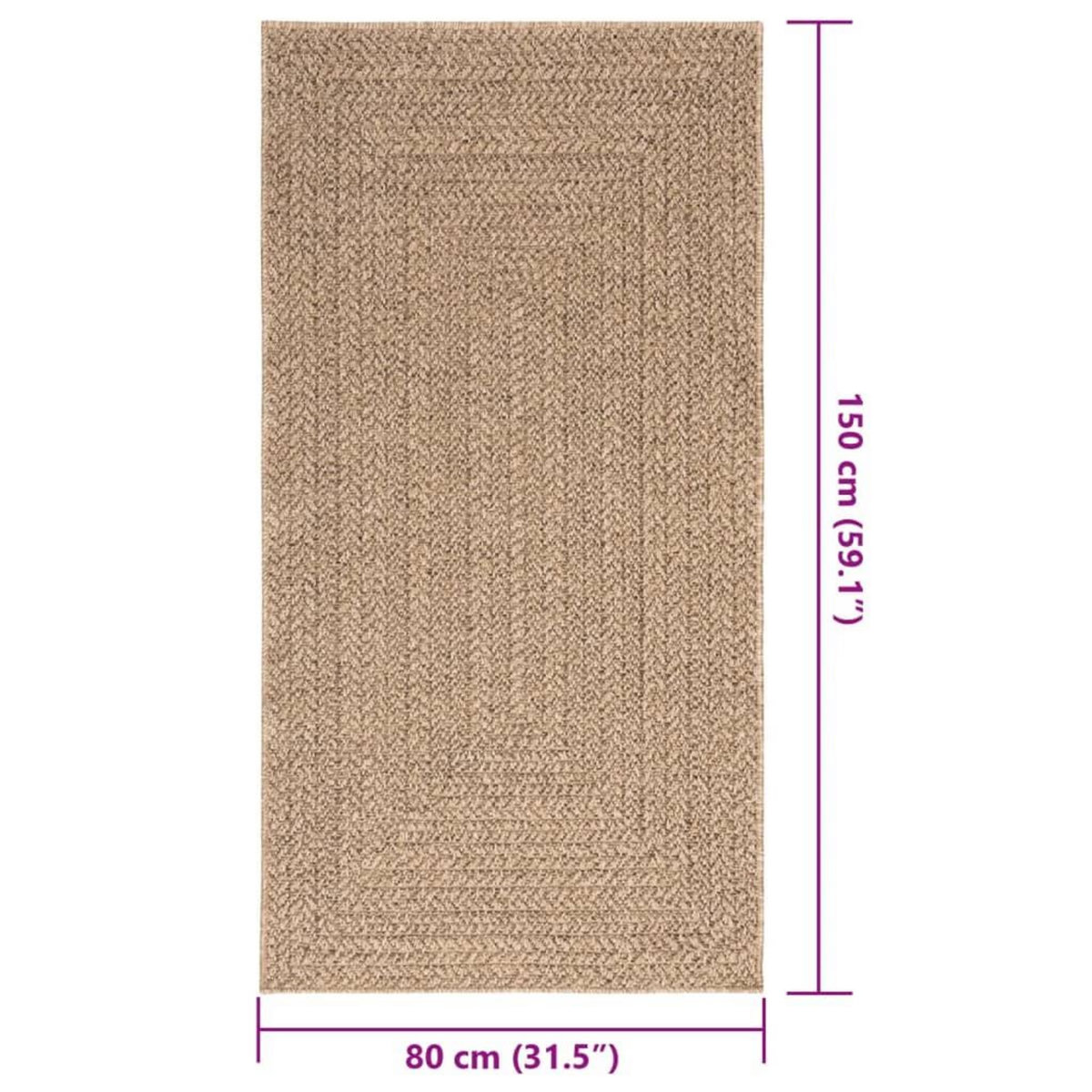 VIDAXL Tapis ZIZUR 80x150 cm aspect de jute interieur et exterieur
