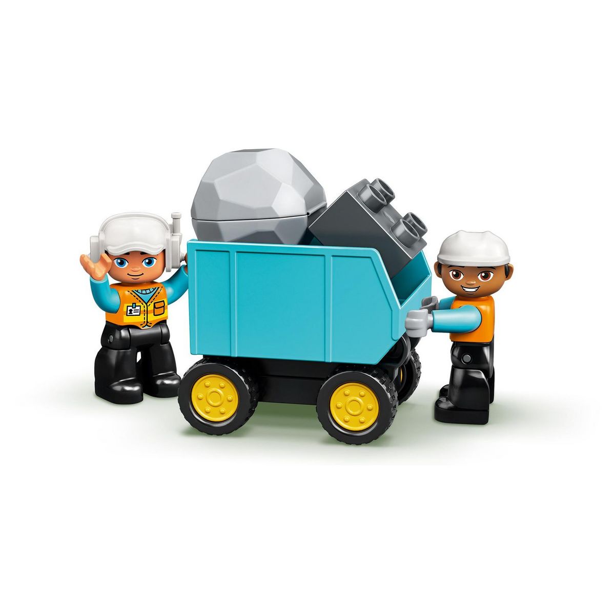 LEGO DUPLO 10931 - Le camion et la pelleteuse, Jouet Engin de Chantier pour Enfant de 2 Ans et Plus