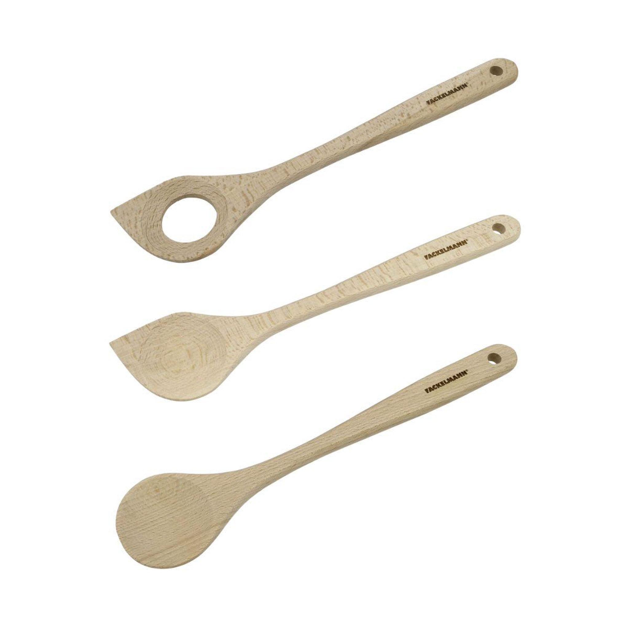 Fackelmann Lot de 3 cuillères en bois 30 cm fackelmann nature
