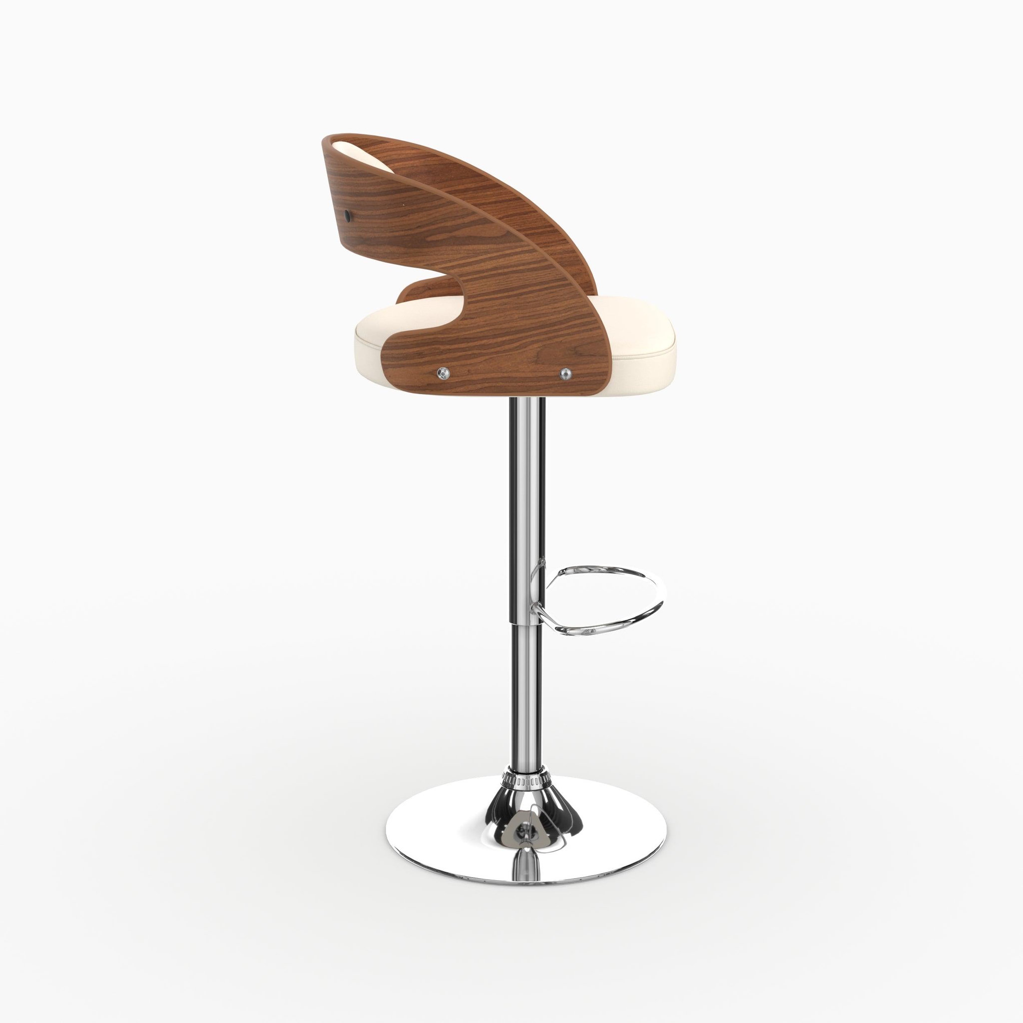 Voir la diapositive 6 : MAISON PAVANE Chaise de bar réglable 62/84 cm en cuir synthétique blanc-louis