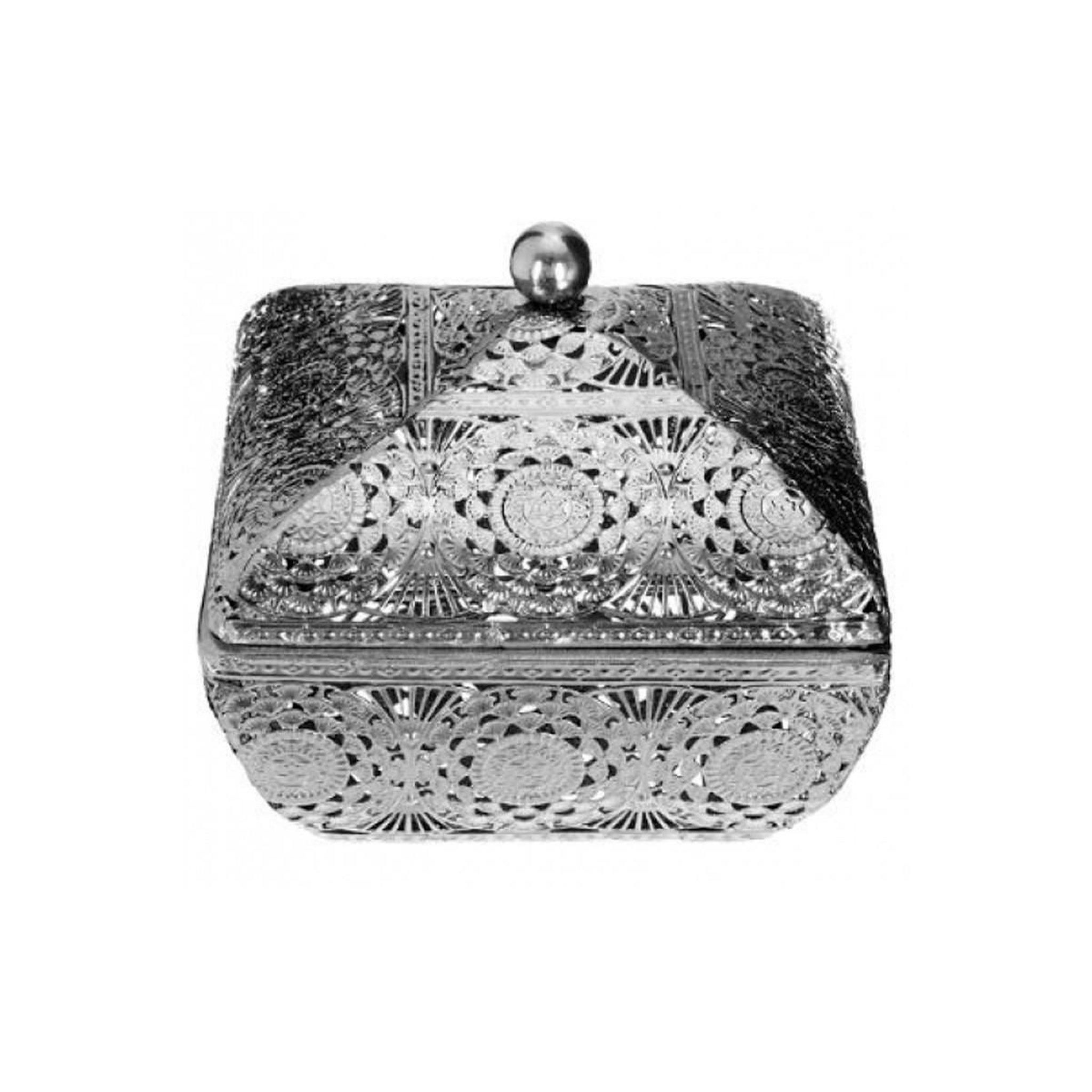 ATMOSPHERA Boîte métal déco  ajourée  12cm argent