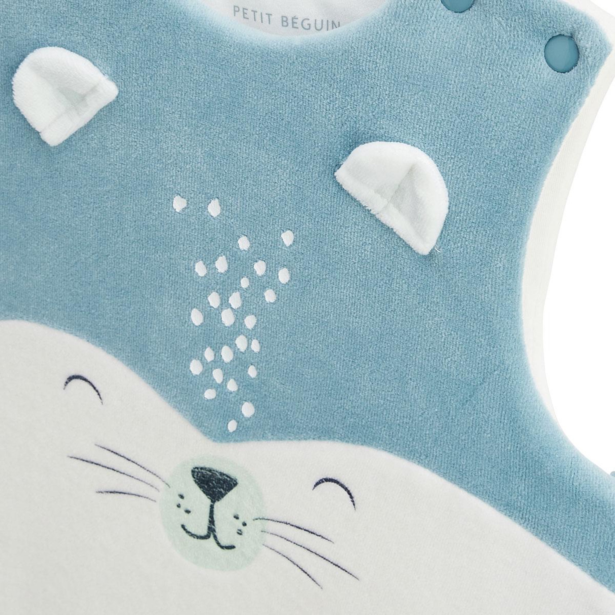 Voir la diapositive 3 : Petit Béguin Turbulette d'hiver en velours avec pieds retroussables Oscar