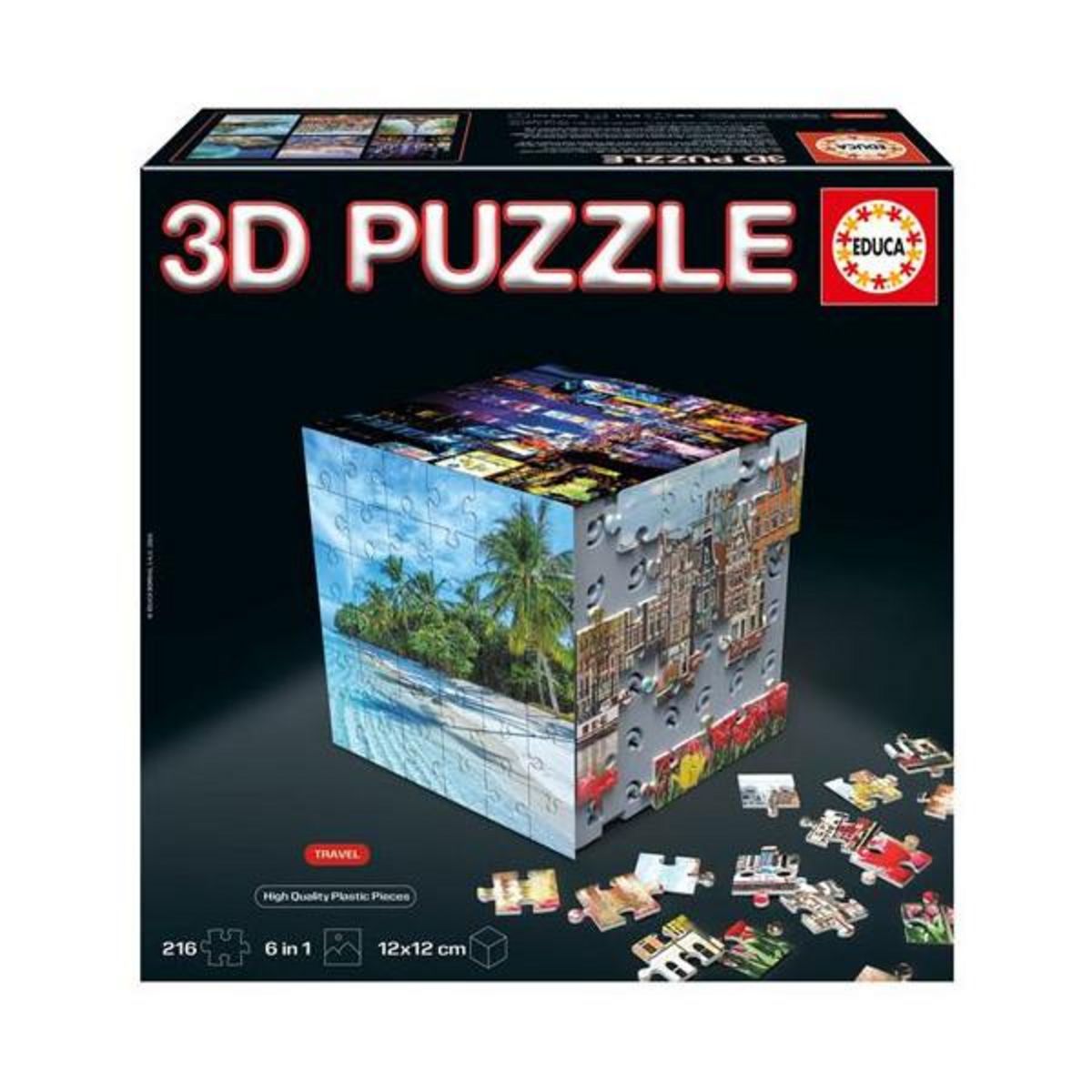 EDUCA Set 6 puzzles x 36 pièces 3D Educa Travel