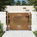 VIDAXL Portail de jardin 105x80 cm acier corten conception de l'arbre