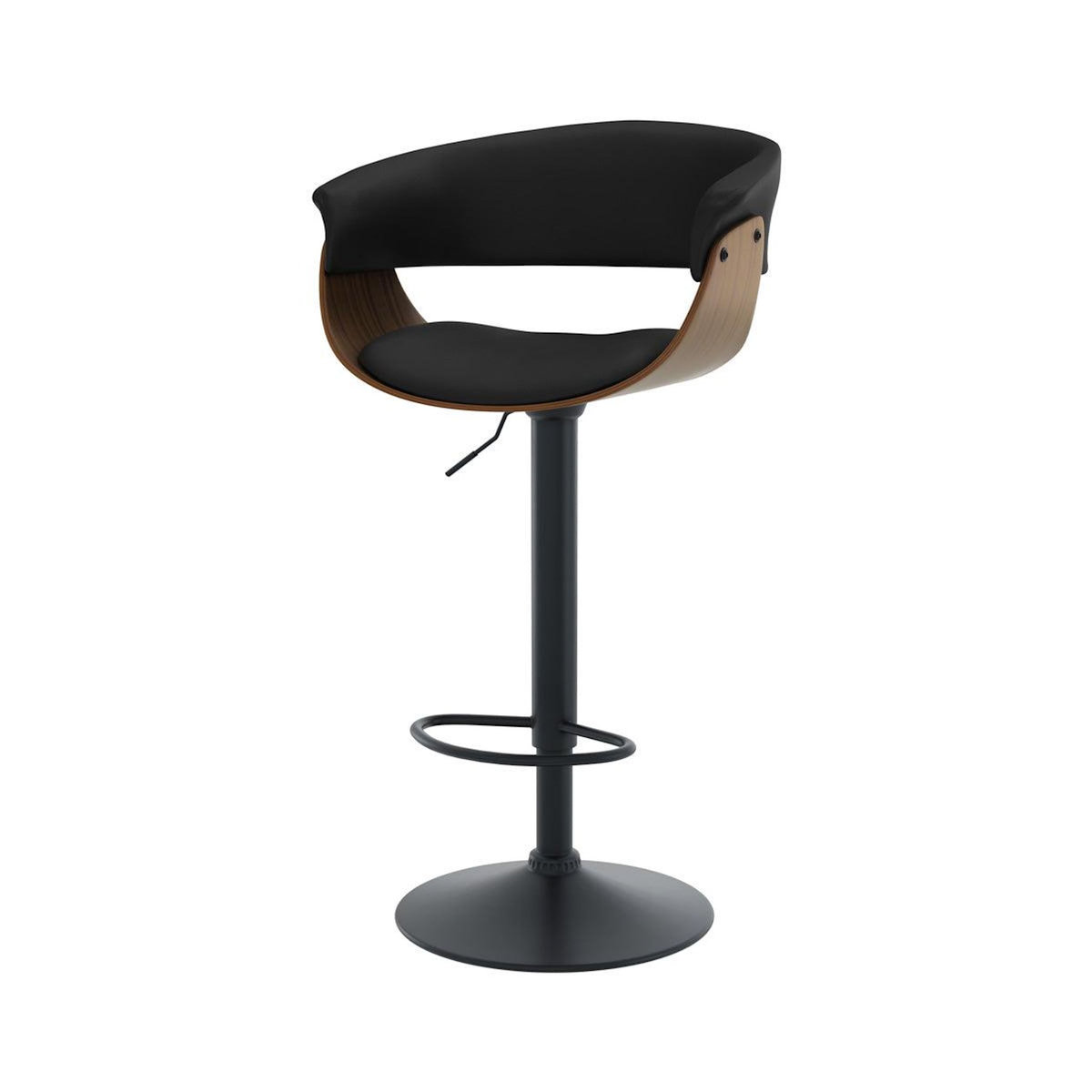 Rendez vous déco Chaise de bar réglable et pivotante 59/81 cm en cuir synthétique noir-Basile