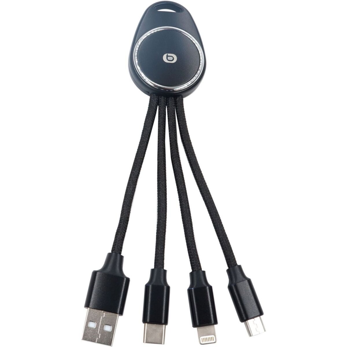 ESSENTIEL B Câble trio court 3 en 1 (lightning microUSB USB-C)