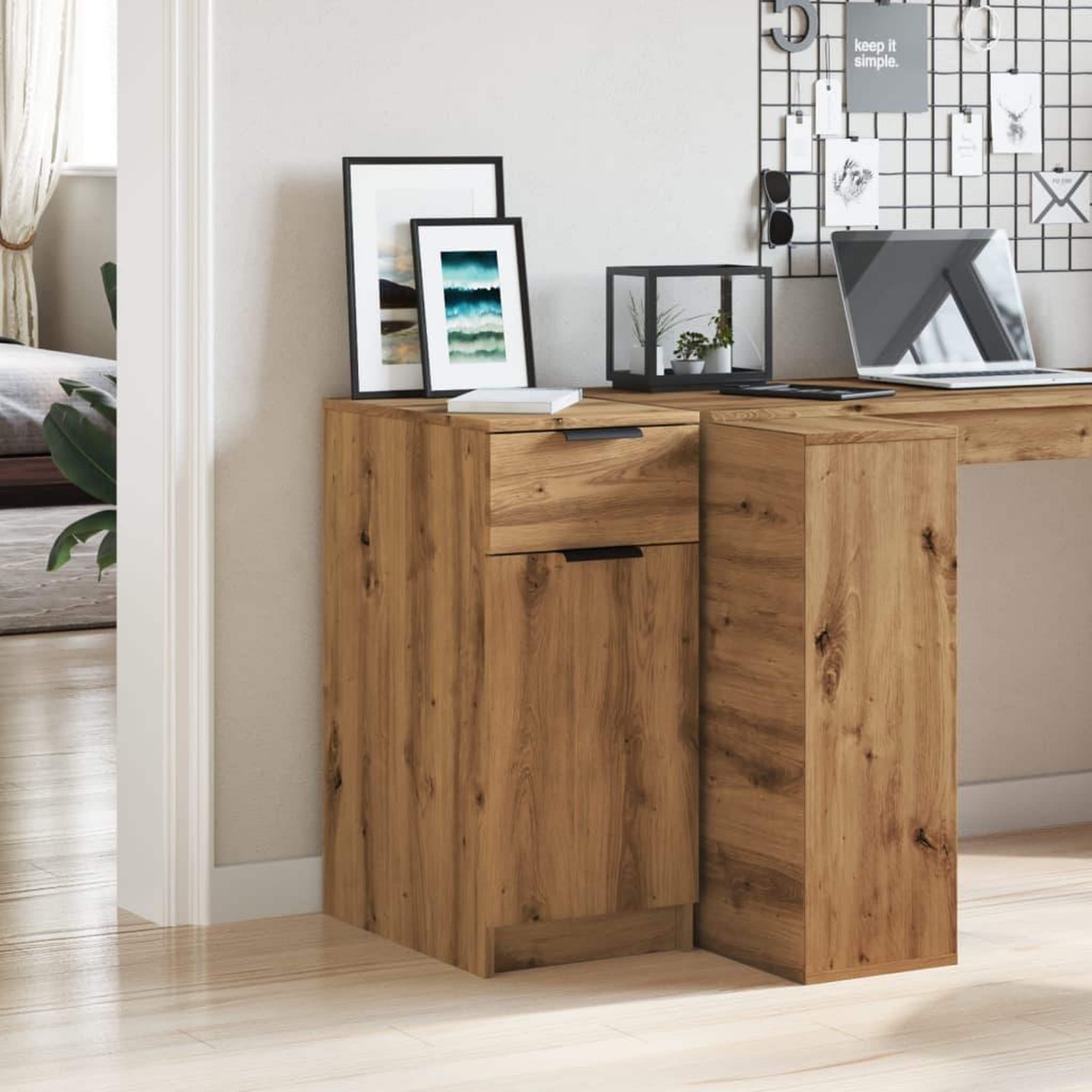 Voir la diapositive 3 : VIDAXL Armoire de bureau chene artisanal 33x50x75 cm bois d'ingenierie