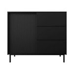 BEST MOBILIER Girona - buffet bas - noir - 103 cm. Coloris disponibles : Noir