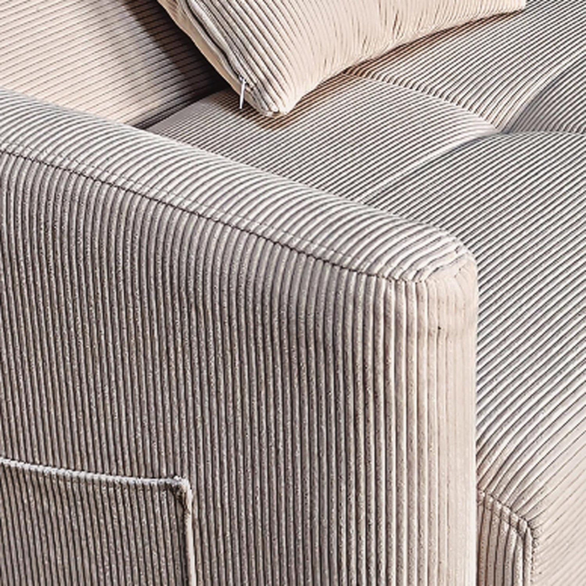 Voir la diapositive 4 : CONCEPT USINE Canapé convertible avec coffre en velours cotelé beige 3 places adare