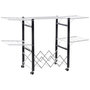 Voir la diapositive 1 : HOMCOM Séchoir à linge étendoir à vêtements pliable réglable avec 4 roulettes - grand capacité - dim. 157,5L x 54l x 101H cm - alu. métal blanc noir