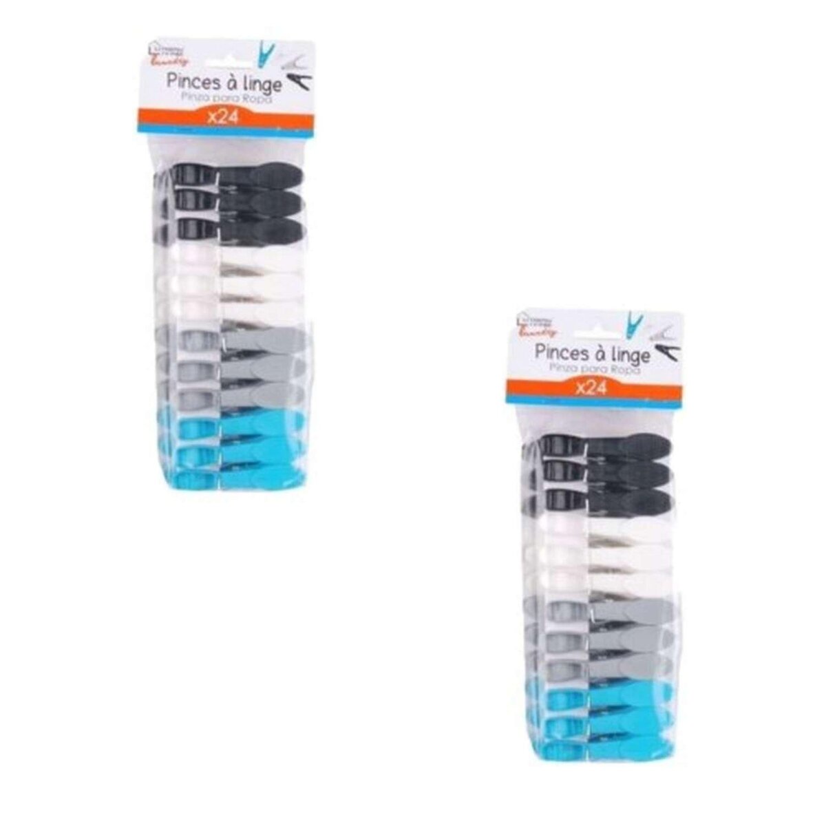 TOILINUX 48 Pinces à linge en plastique - Multicolore