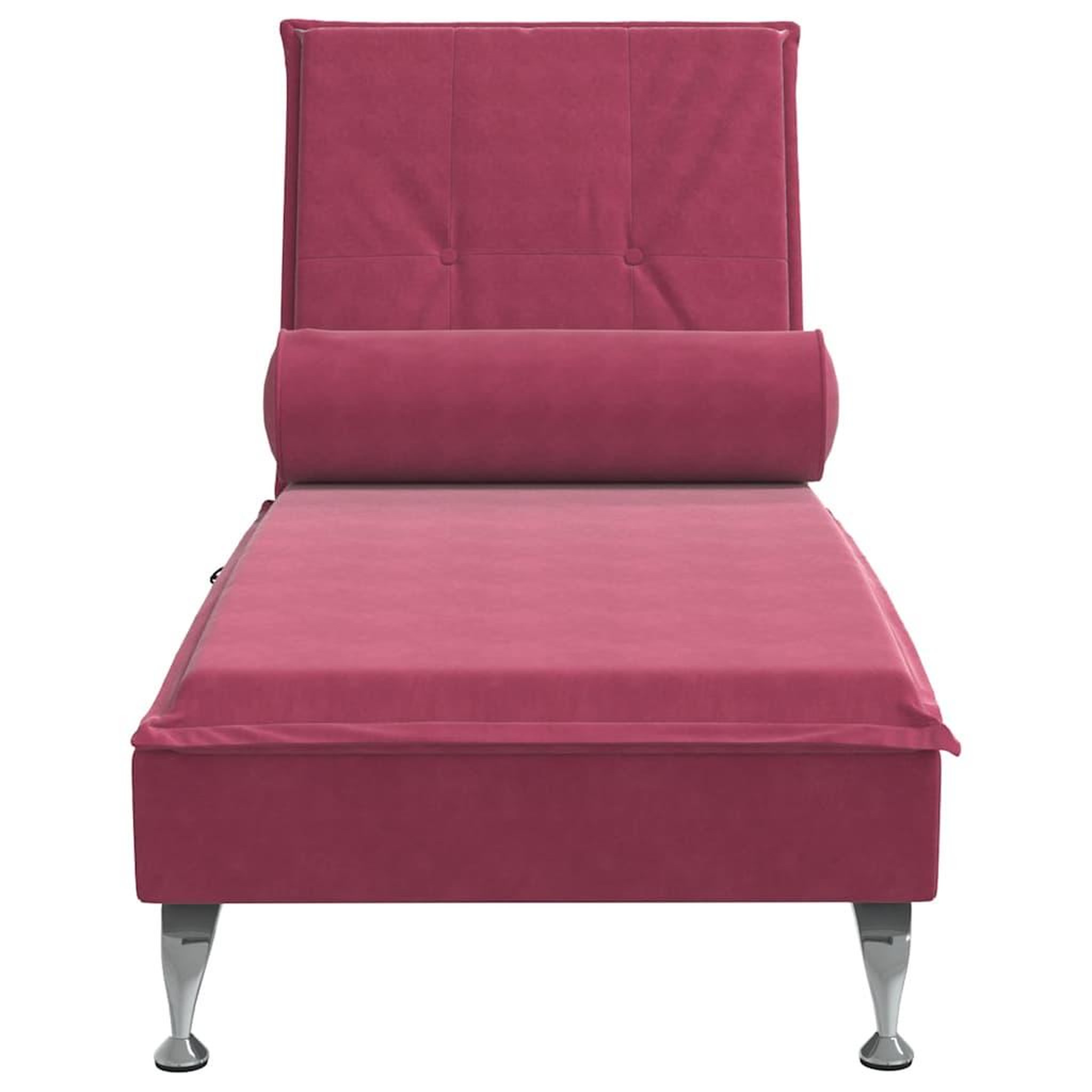 Voir la diapositive 4 : VIDAXL Chaise longue de massage avec traversin rouge bordeaux velours