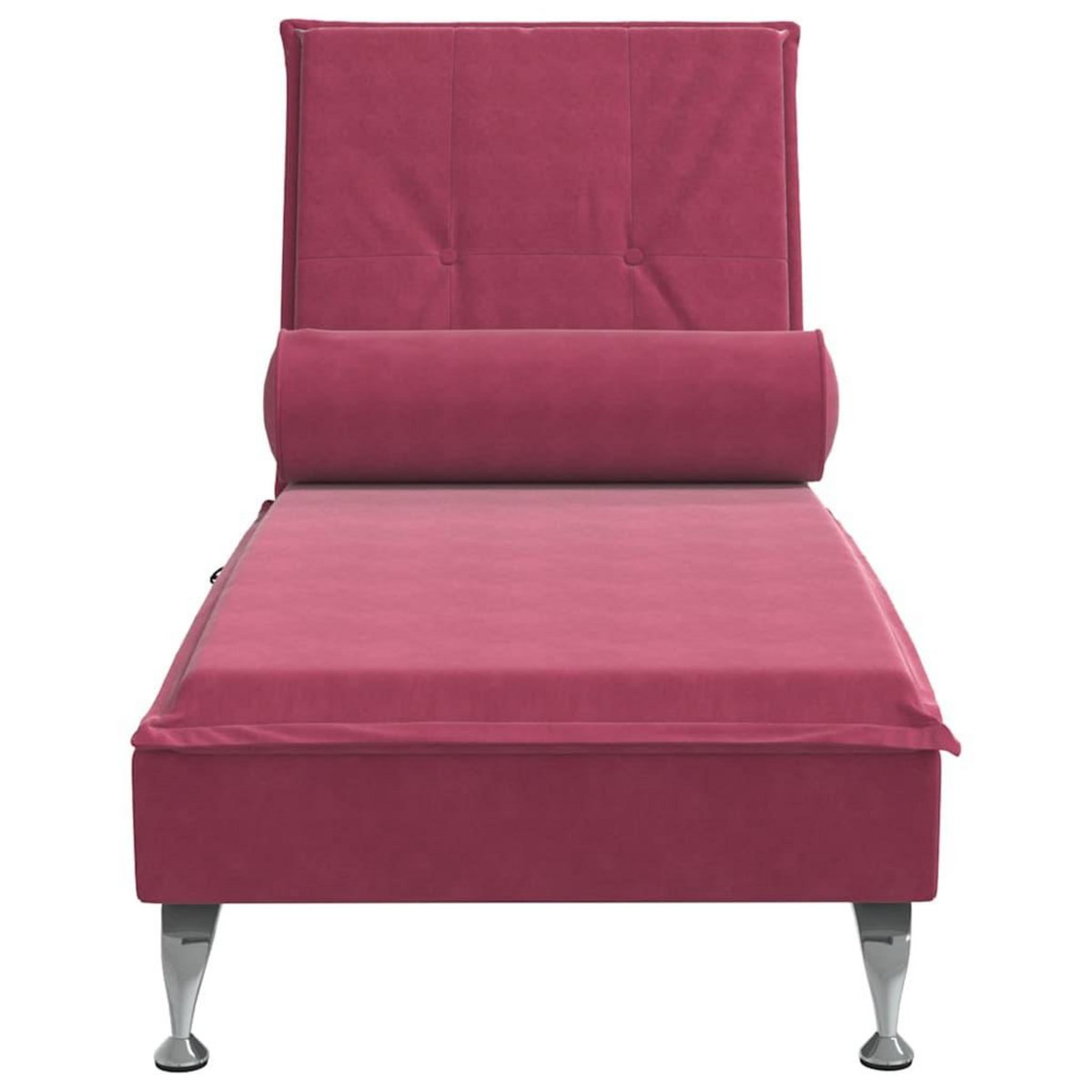 VIDAXL Chaise longue de massage avec traversin rouge bordeaux velours