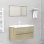 VIDAXL Armoire d'evier avec lavabo integre Chene sonoma Agglomere