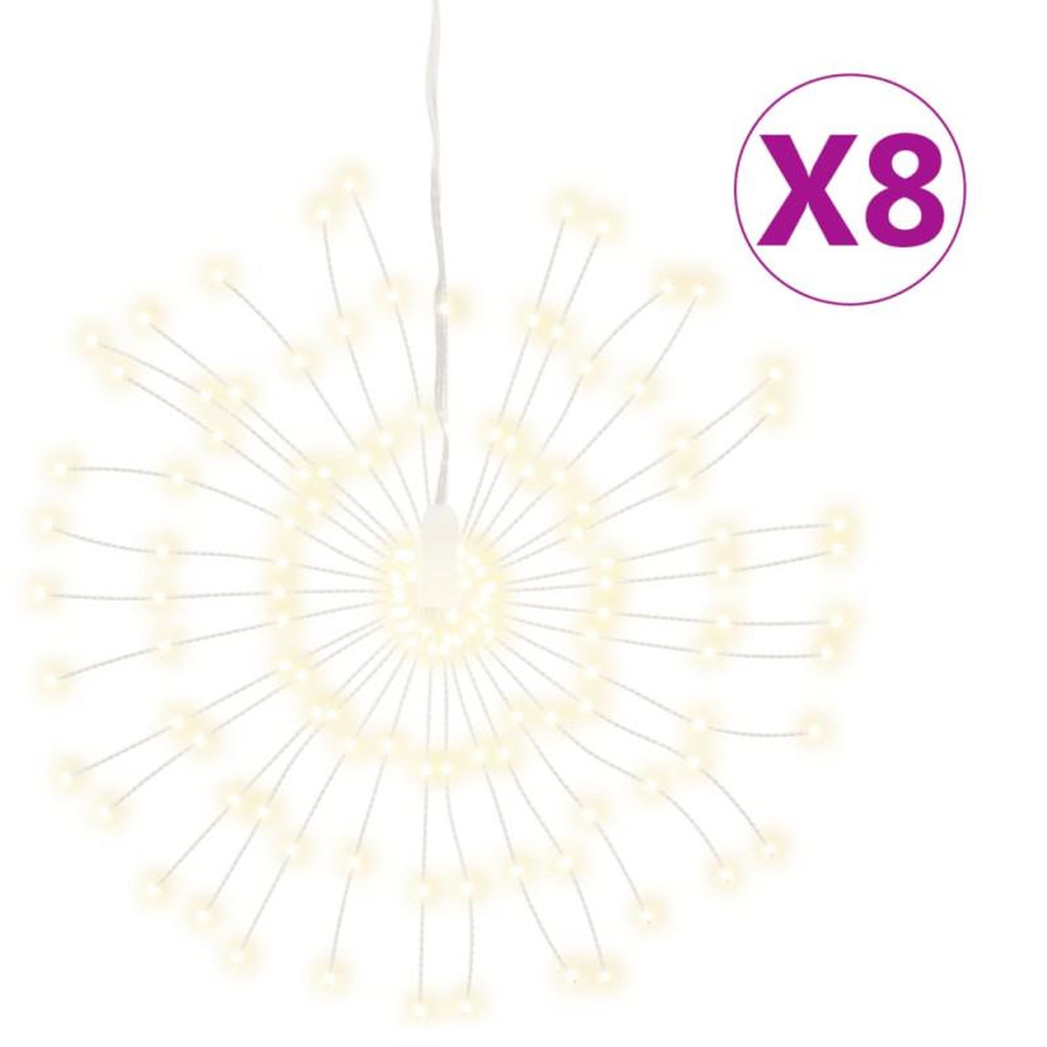 Voir la diapositive 2 : VIDAXL Étoile rayonnante de Noël 140 LED 8 pcs blanc chaud 17 cm
