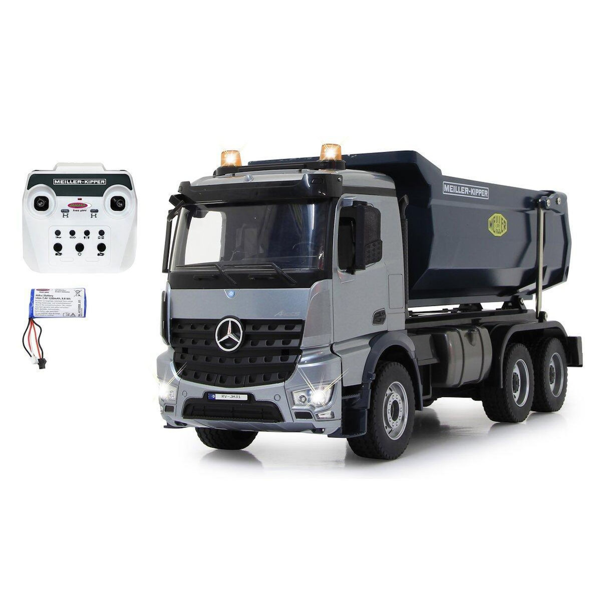 Jamara Camion à benne Mercedes Benz Arocs 1:20 Metal Meiller 2,4GHz