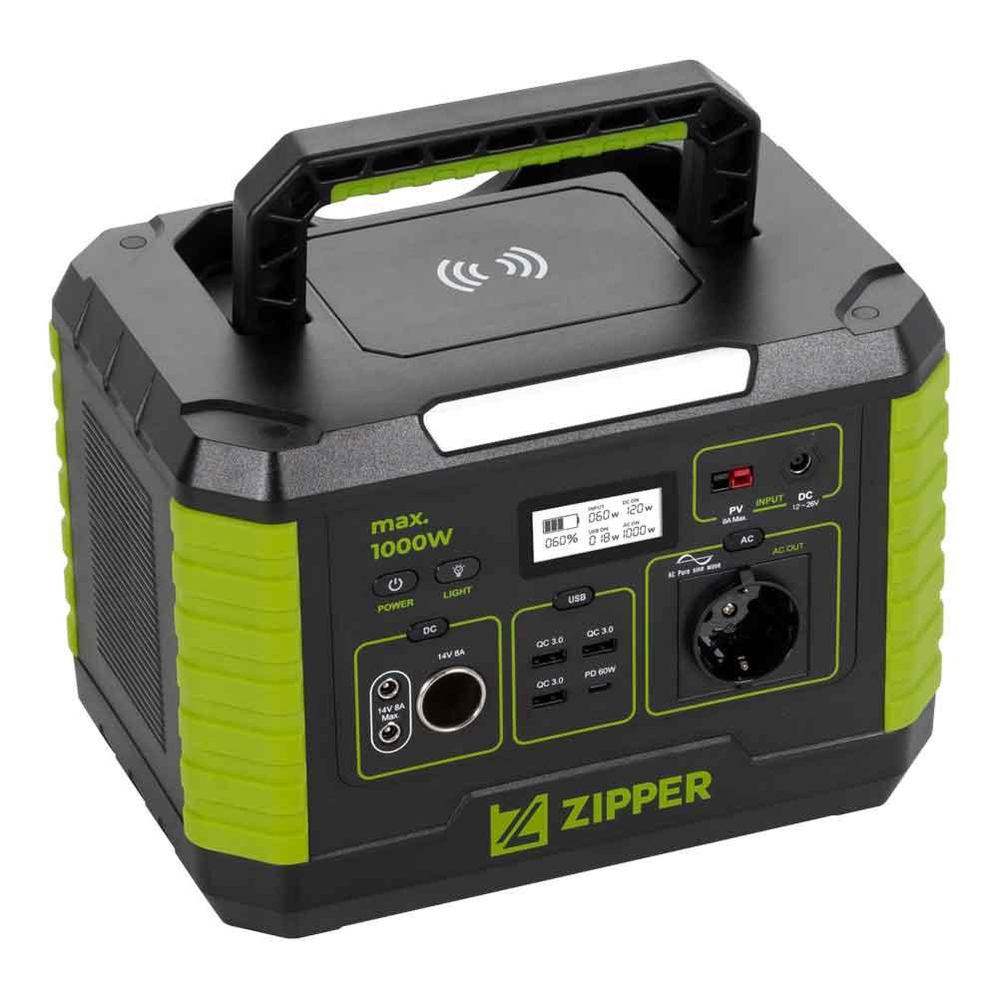 ZIPPER Centrale élèctrique portable - Lampe LED - 1000 W de sortie