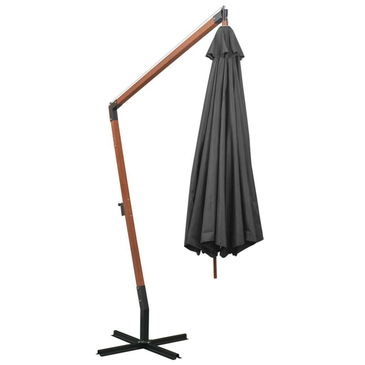 VIDAXL Parasol de jardin suspendu avec mat anthracite bois de sapin