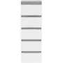 MARKET24 Commode CHELSEA 5 tiroirs - 41,8 cm - Décor optique béton clair KILOX et blanc mat