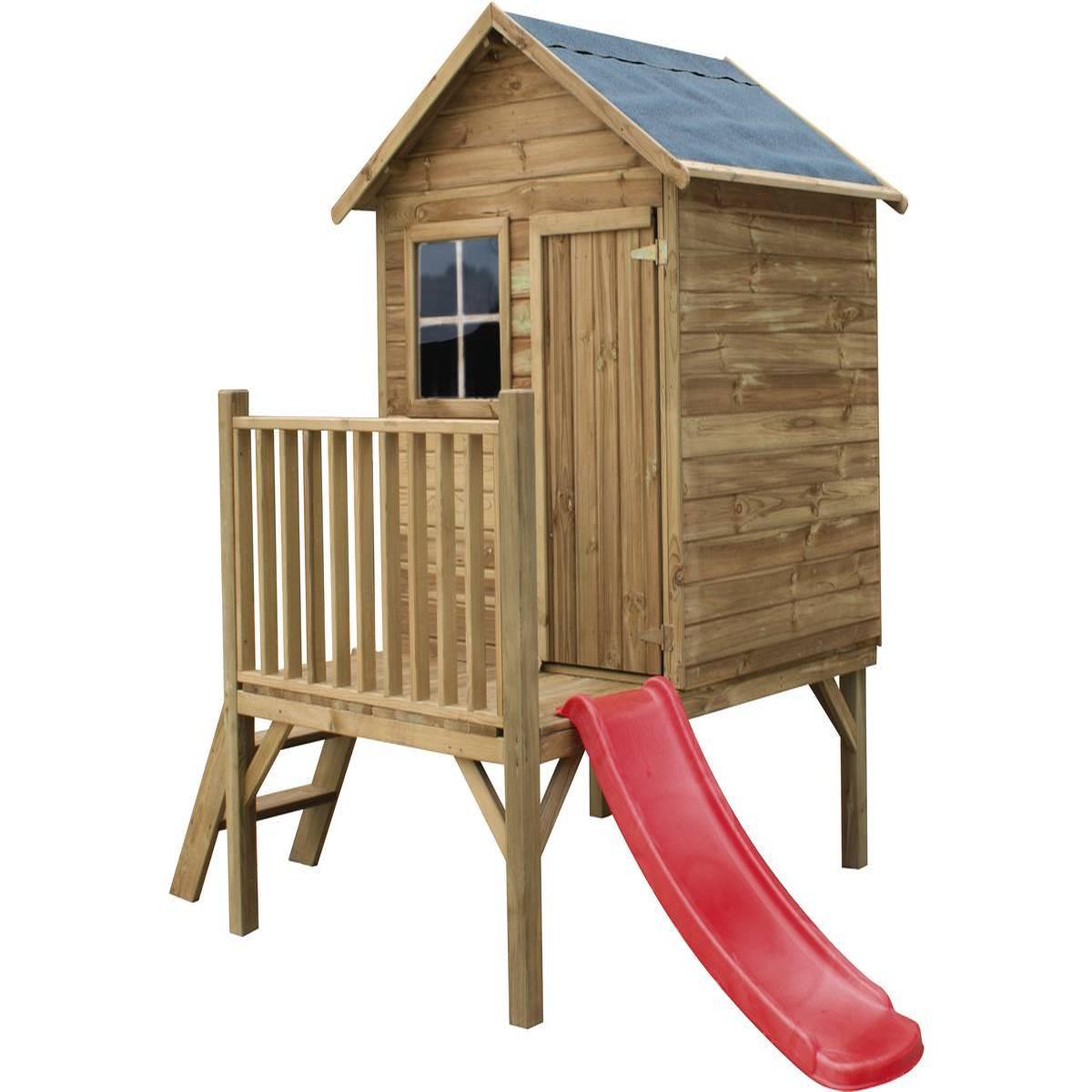 Voir la diapositive 1 : Habitat et Jardin Maisonnette en bois avec toboggan  Tomek