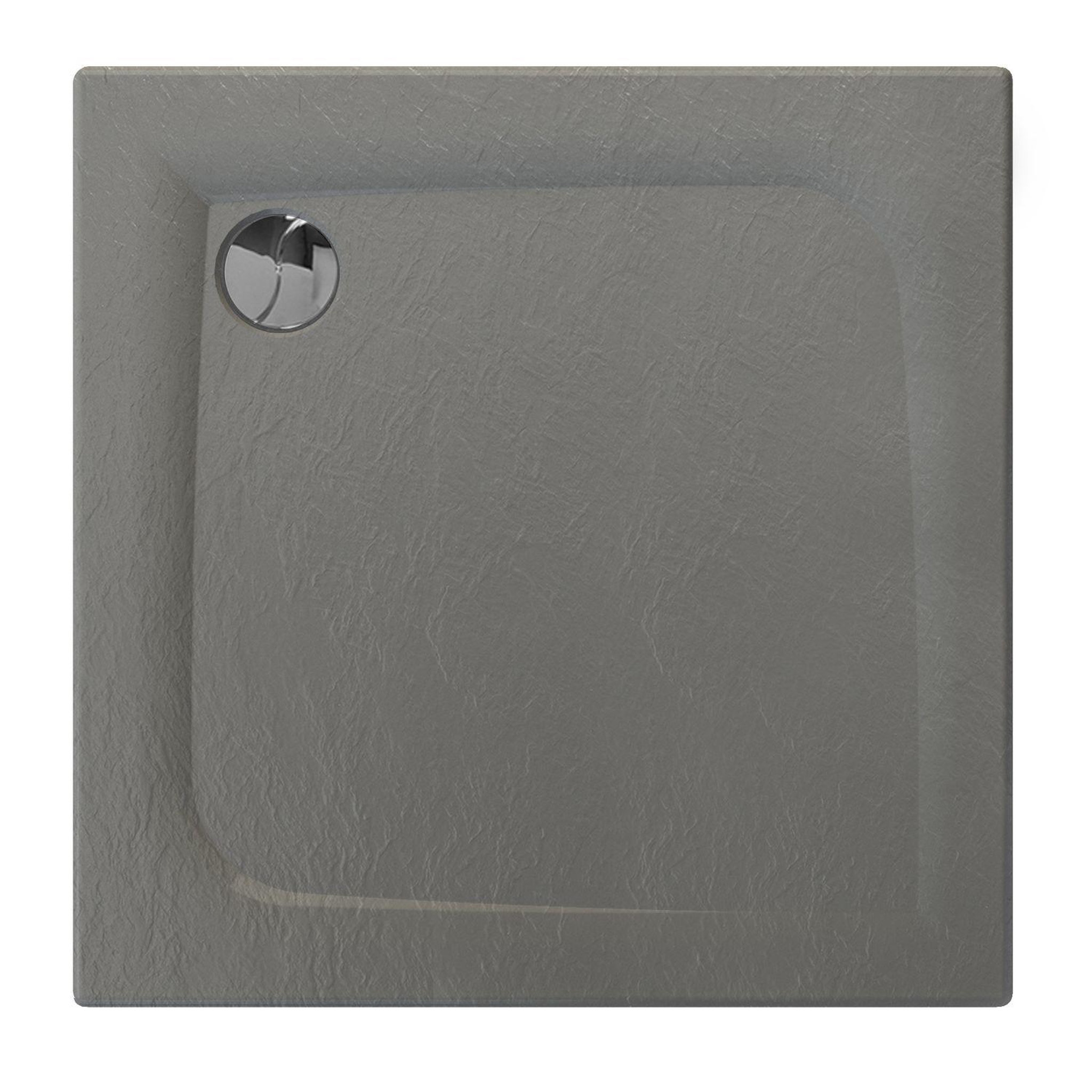 ALLIBERT Receveur de douche carré effet pierre Mooneo. Coloris disponibles : Blanc, Noir, Gris