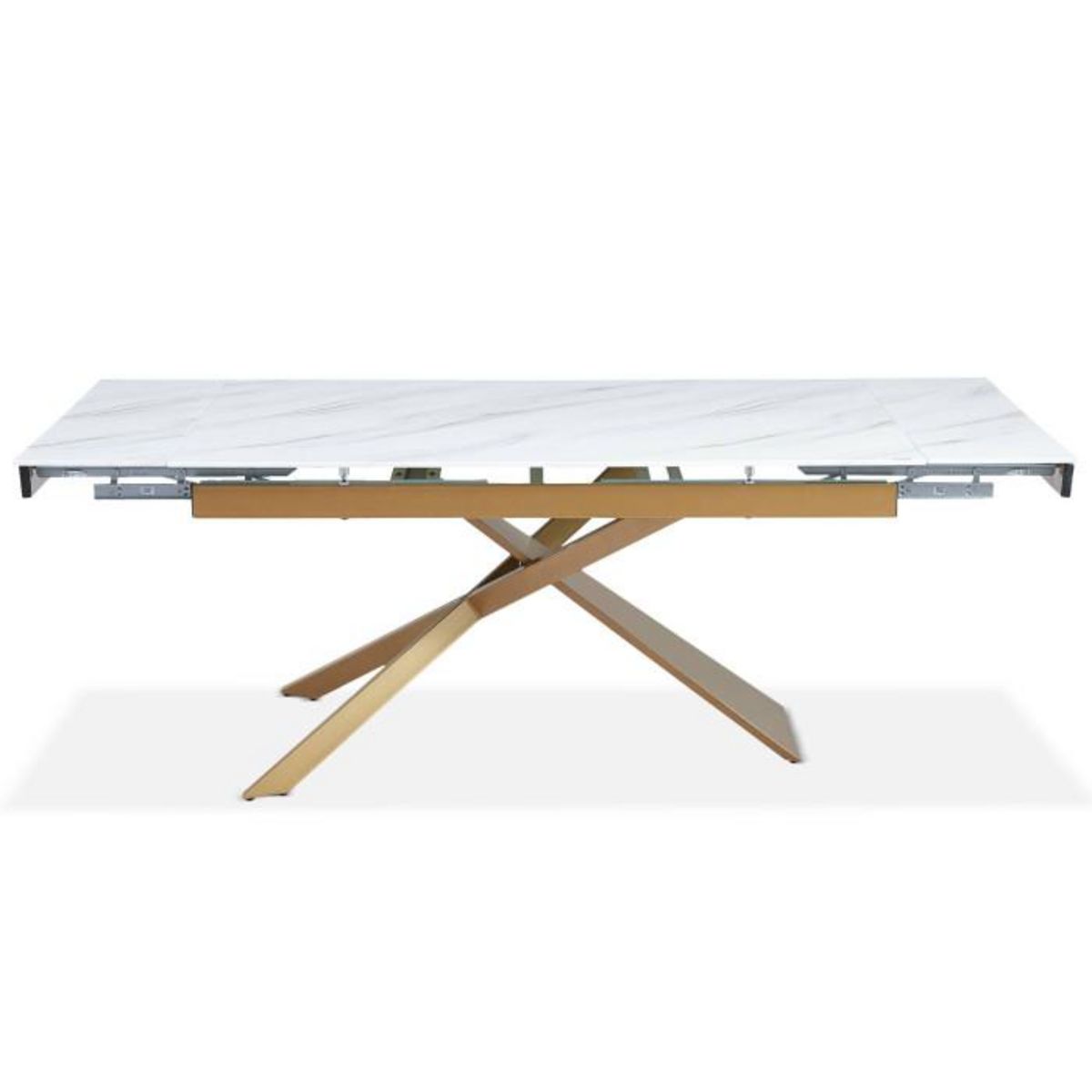 Paris Prix Table à Manger Extensible  Lara  150-210cm Blanc & Or