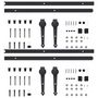 Voir la diapositive 4 : VIDAXL Kits de fixation pour porte coulissante 2 pcs 200 cm Acier Noir