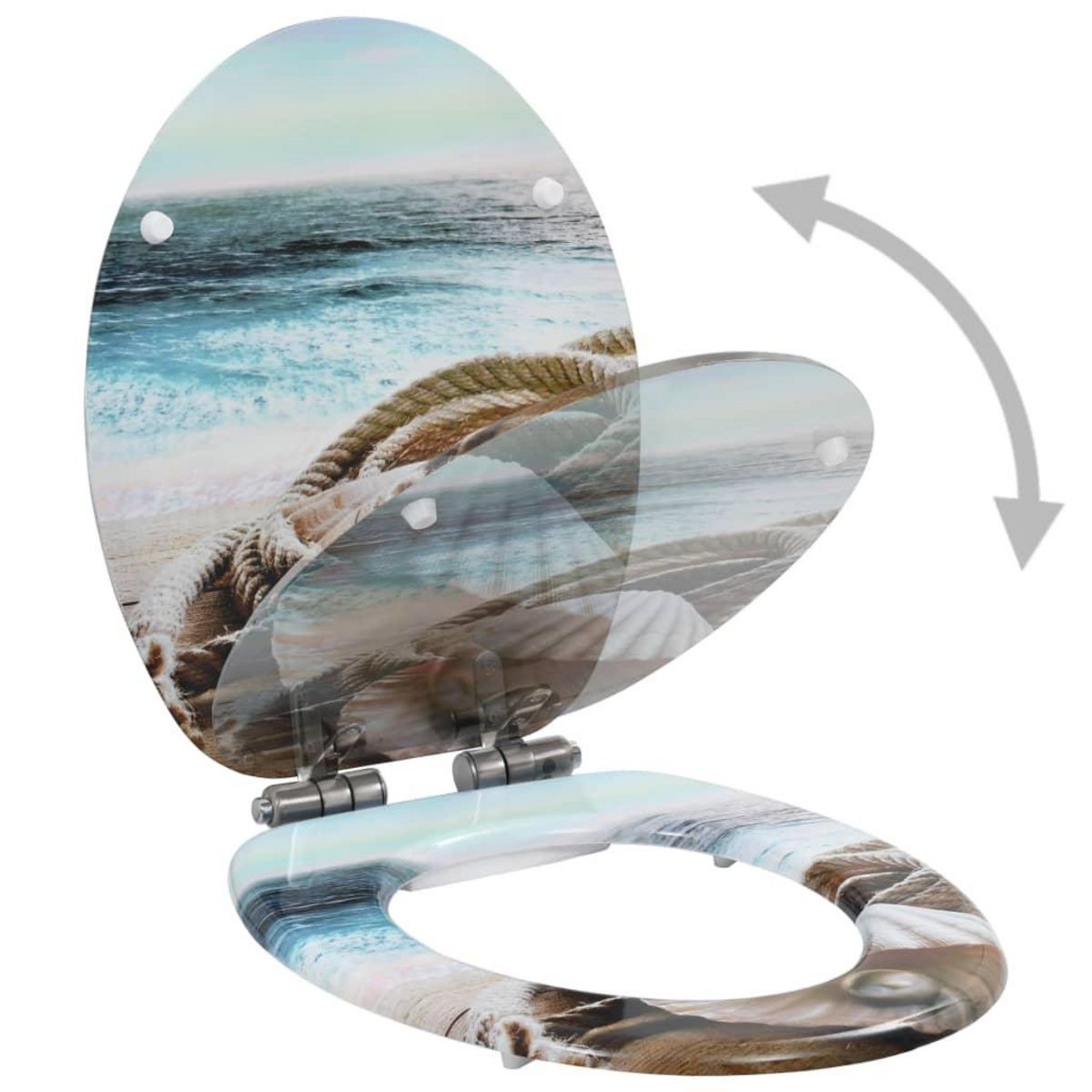 VIDAXL Siege de toilette MDF Couvercle a fermeture en douceur Coquille