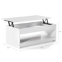 Voir la diapositive 5 : ID MARKET Table basse rectangulaire plateau relevable SOA bois blanc