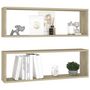 Voir la diapositive 3 : VIDAXL Etageres cube murales 2 pcs chene sonoma bois d'ingenierie