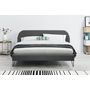 Voir la diapositive 3 : CONCEPT USINE Structure de lit 160 x 200 cm en velours gris et pieds noirs PHOENIX