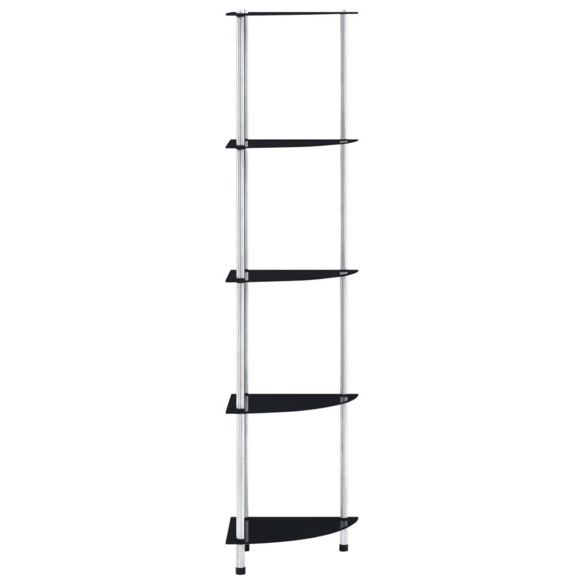 VIDAXL Etagere 5 niveaux Noir 30x30x130 cm Verre trempe