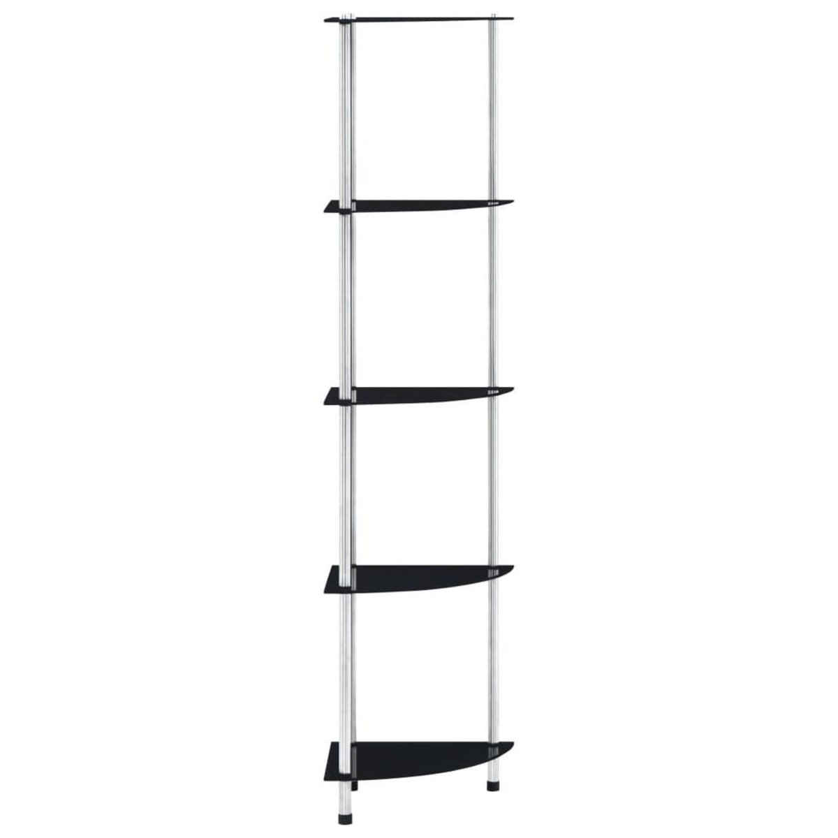 VIDAXL Etagere 5 niveaux Noir 30x30x130 cm Verre trempe