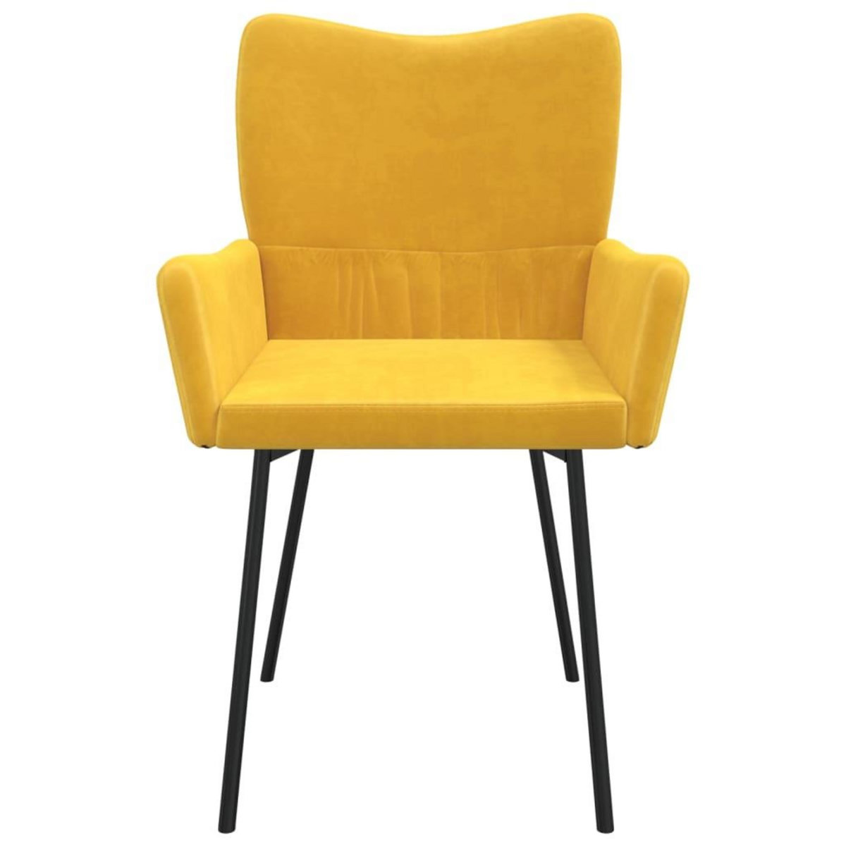 VIDAXL Chaises a manger lot de 2 Jaune Velours