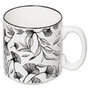 Voir la diapositive 2 : SECRET DE GOURMET Lot de 4 Mugs sur Rack  White Floral  24cl Blanc
