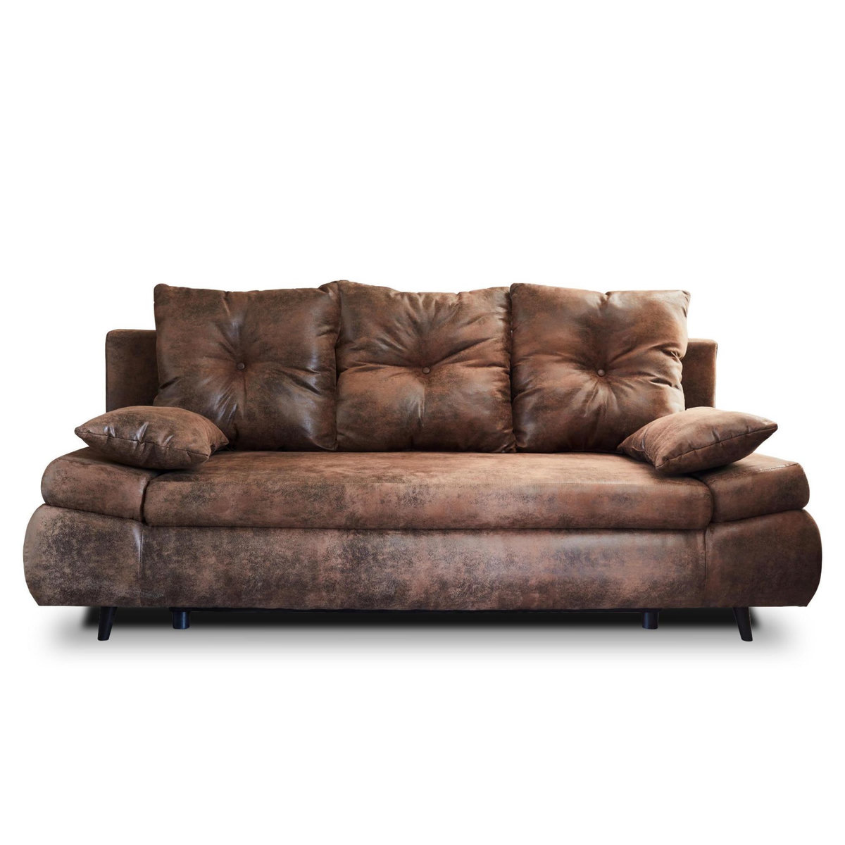 BEST MOBILIER Larson - canapé droit 3 places convertible - avec coffre de rangement - style industriel