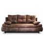 Voir la diapositive 6 : BEST MOBILIER Larson - canapé droit 3 places convertible - avec coffre de rangement - style industriel