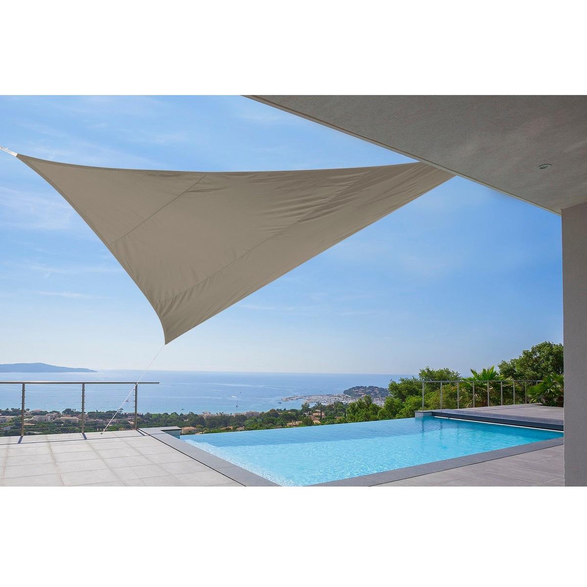 Voile ombrage triangulaire 5x5x5m taupe SHADOW 2