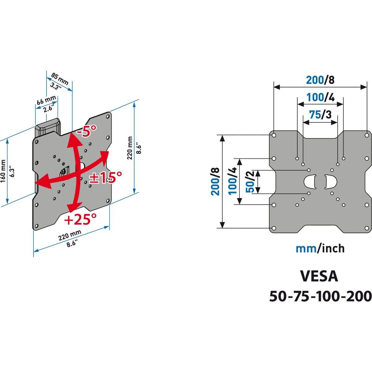 Meliconi Support mural TV ETR-200 FLAT 26-40 pouces