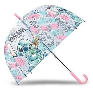 Parapluie Enfant Transparent Stitch - Ouverture Manuelle Sûre, Poignée Ergonomique
