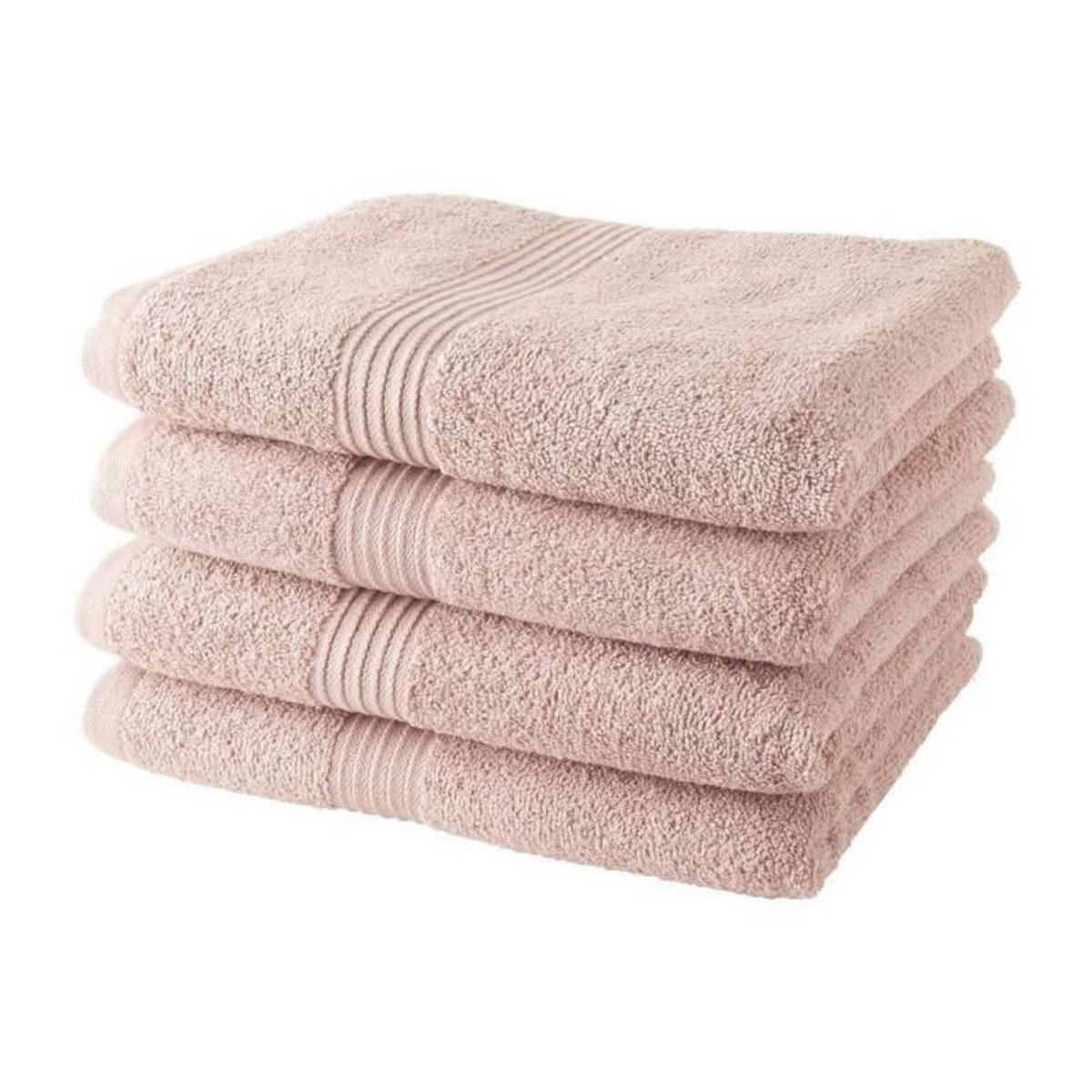 Today TODAY Lot de 4 Serviettes de Bain 100% coton - 50x100 cm - Rose des sables