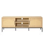 Voir la diapositive 1 : BEST MOBILIER Nagato - meuble tv - cannage et effet bois - 2 portes et 2 niches -180 cm