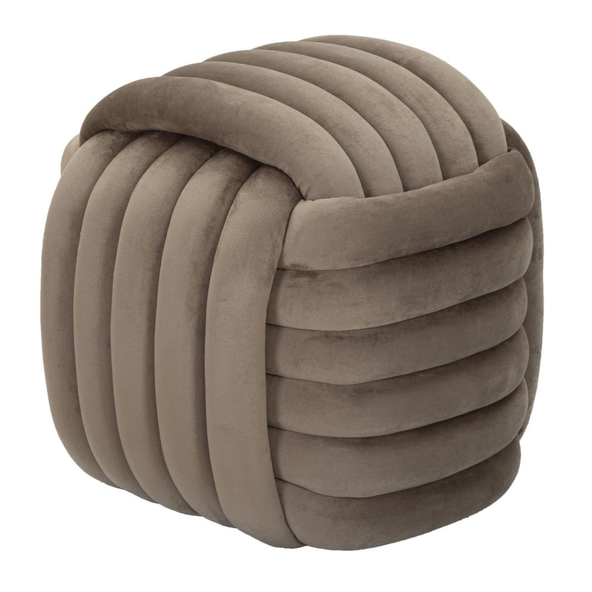 Paris Prix Pouf design en velours  softy  45cm gris