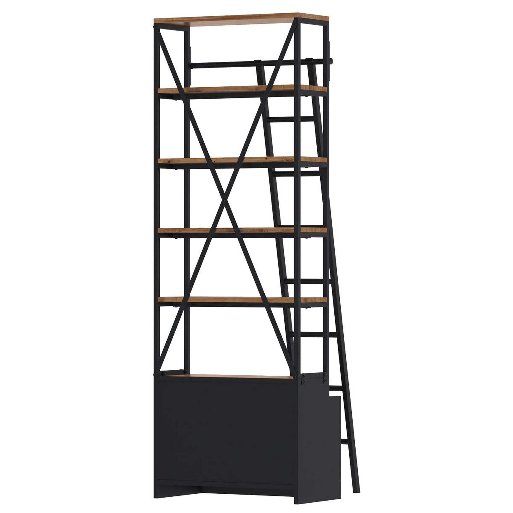 Voir la diapositive 3 : MAISON PAVANE Petite bibliothèque 86 cm en bois et métal-kasi