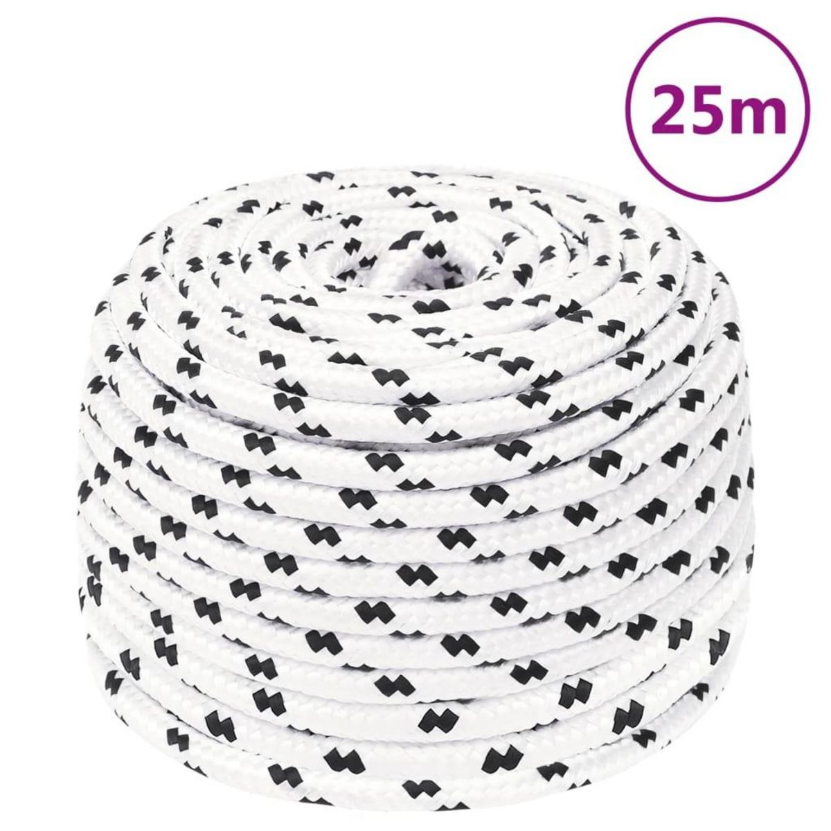VIDAXL Corde de bateau tresse Blanc 10 mmx25 m Polyester