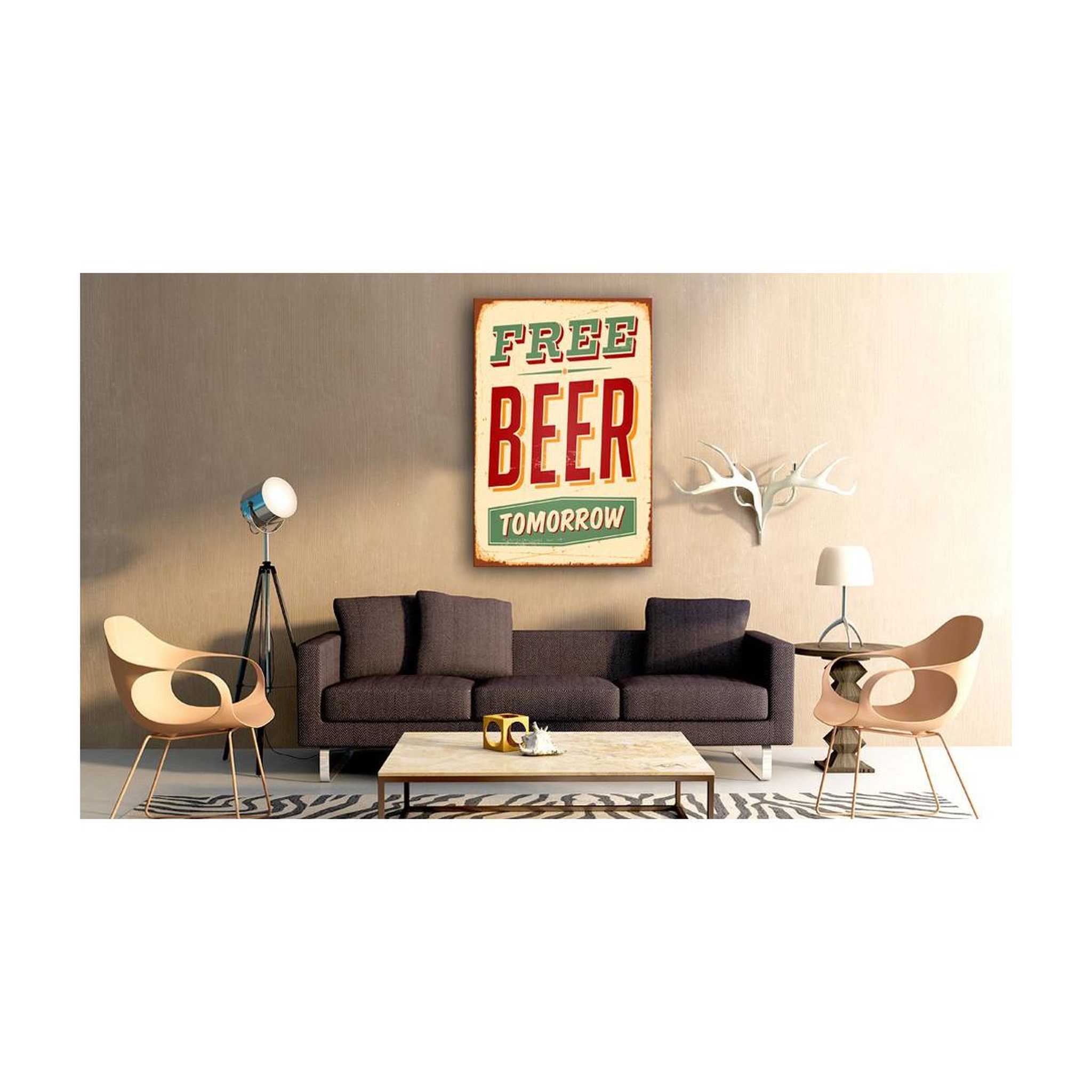 Voir la diapositive 2 : Paris Prix Tableau imprimé  free beer tomorrow