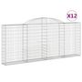 Voir la diapositive 2 : VIDAXL Paniers a gabions arques 12 pcs 300x30x120/140 cm fer galvanise