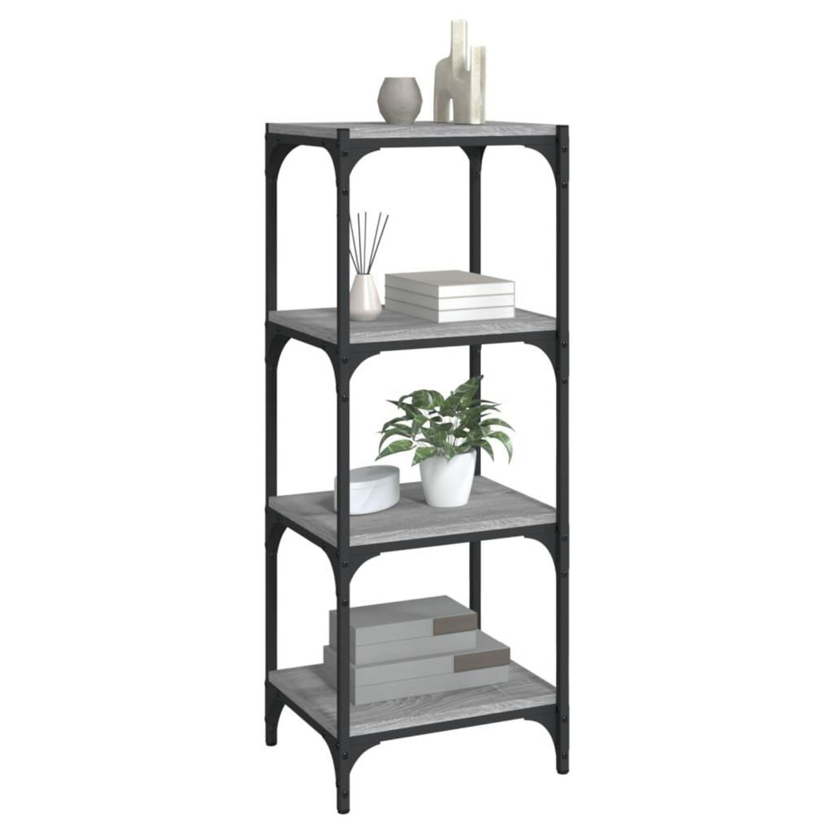 VIDAXL Bibliotheque Sonoma gris 40x33x100 cm Bois d'ingenierie acier