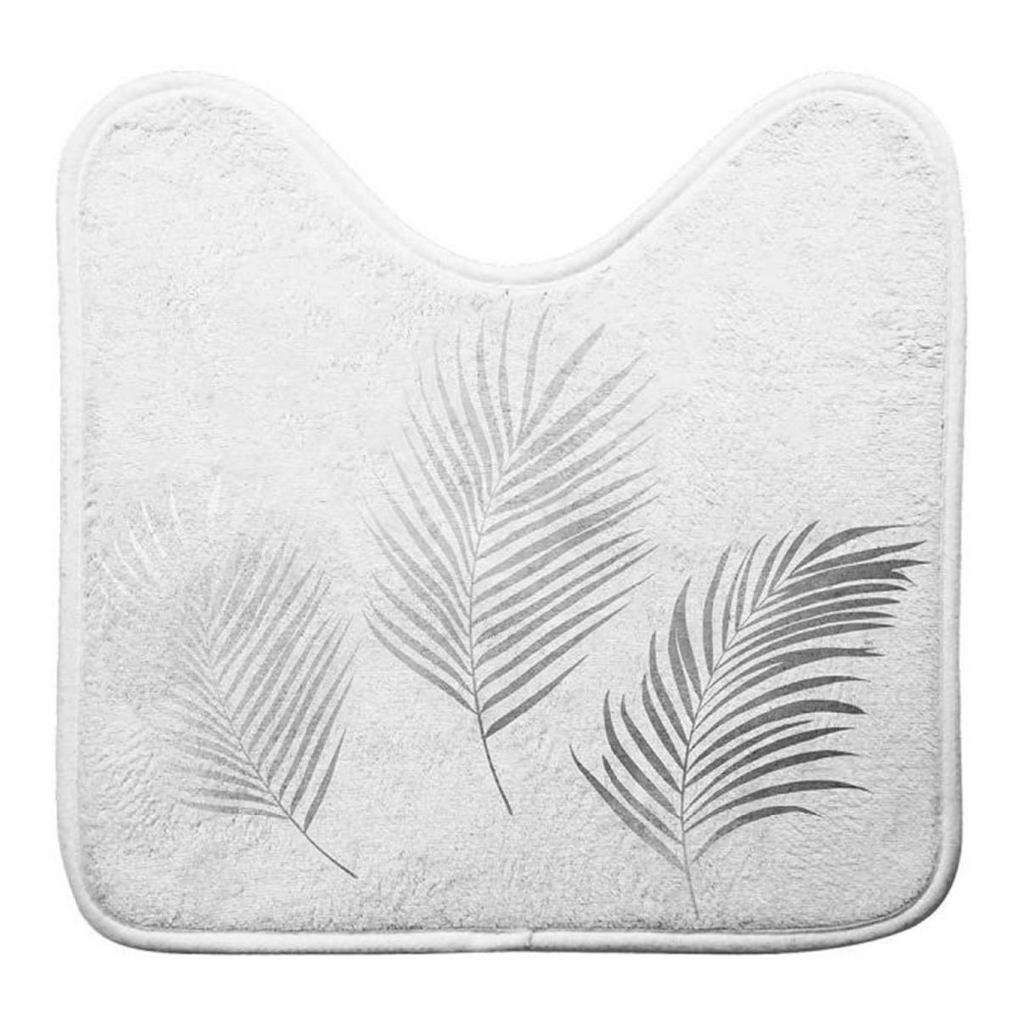 Voir la diapositive 1 : Douceur d'Intérieur Tapis contour wc imprimé  orbella  45x45cm blanc & argent