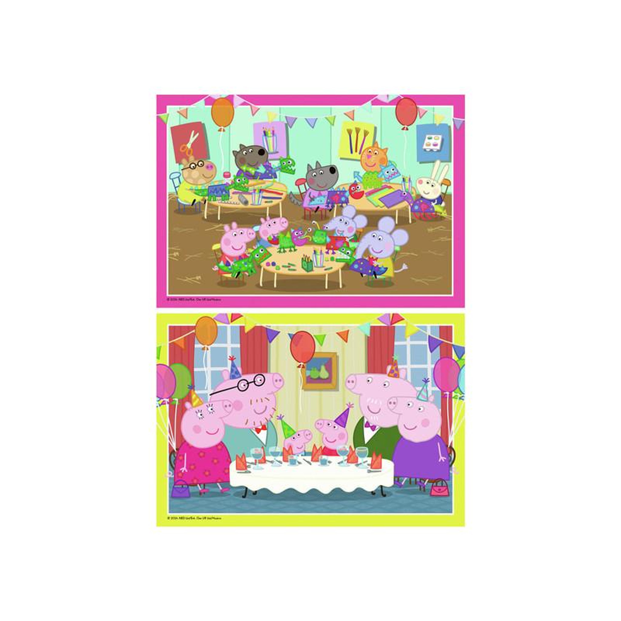 Voir la diapositive 2 : RAVENSBURGER Puzzles 2 x 12 pièces Ravensburger L'heure de la fête avec Peppa